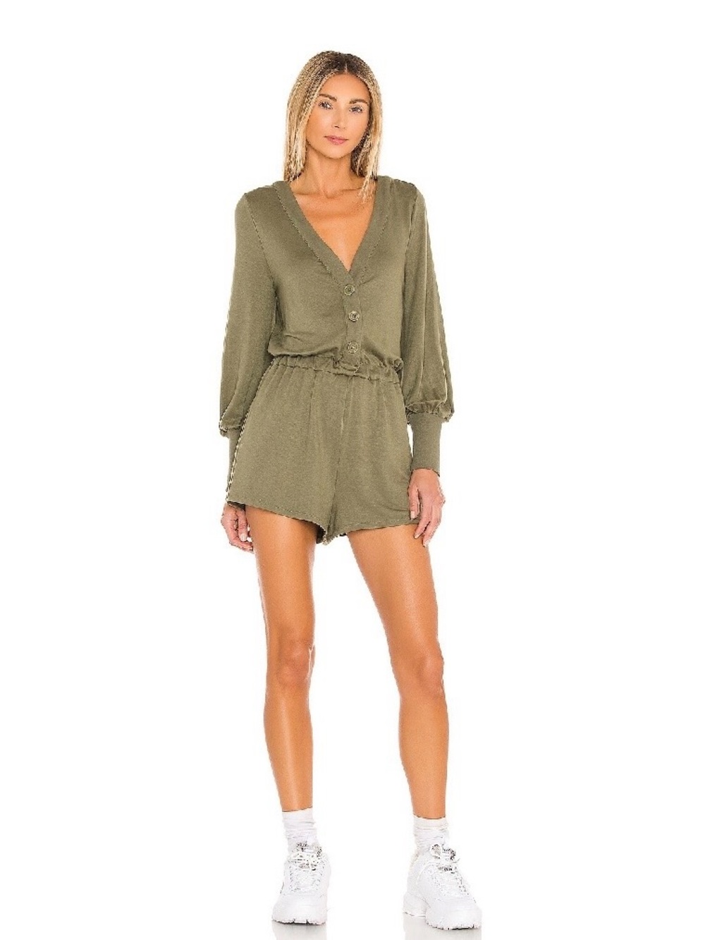 Lovers & Friends Margo Romper in Dark Army Green